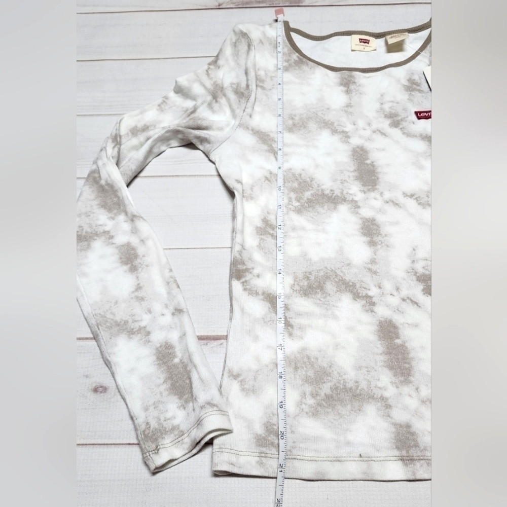 Levi's Rib-Knit Honey Tie Dye Long Sleeve Logo Tee Small - New With Tags - Picture 7 of 8